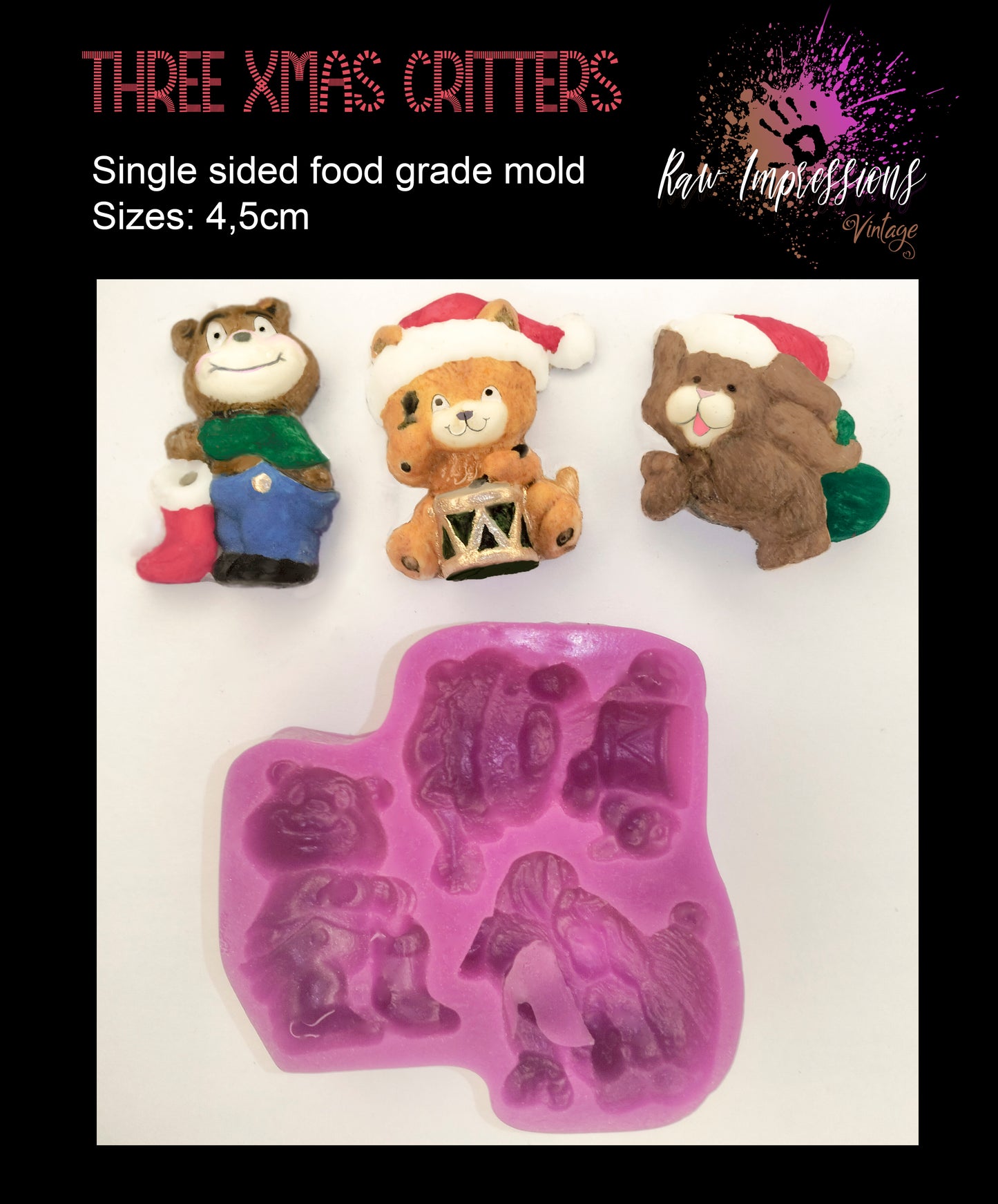 Three xmas critter mold\mould