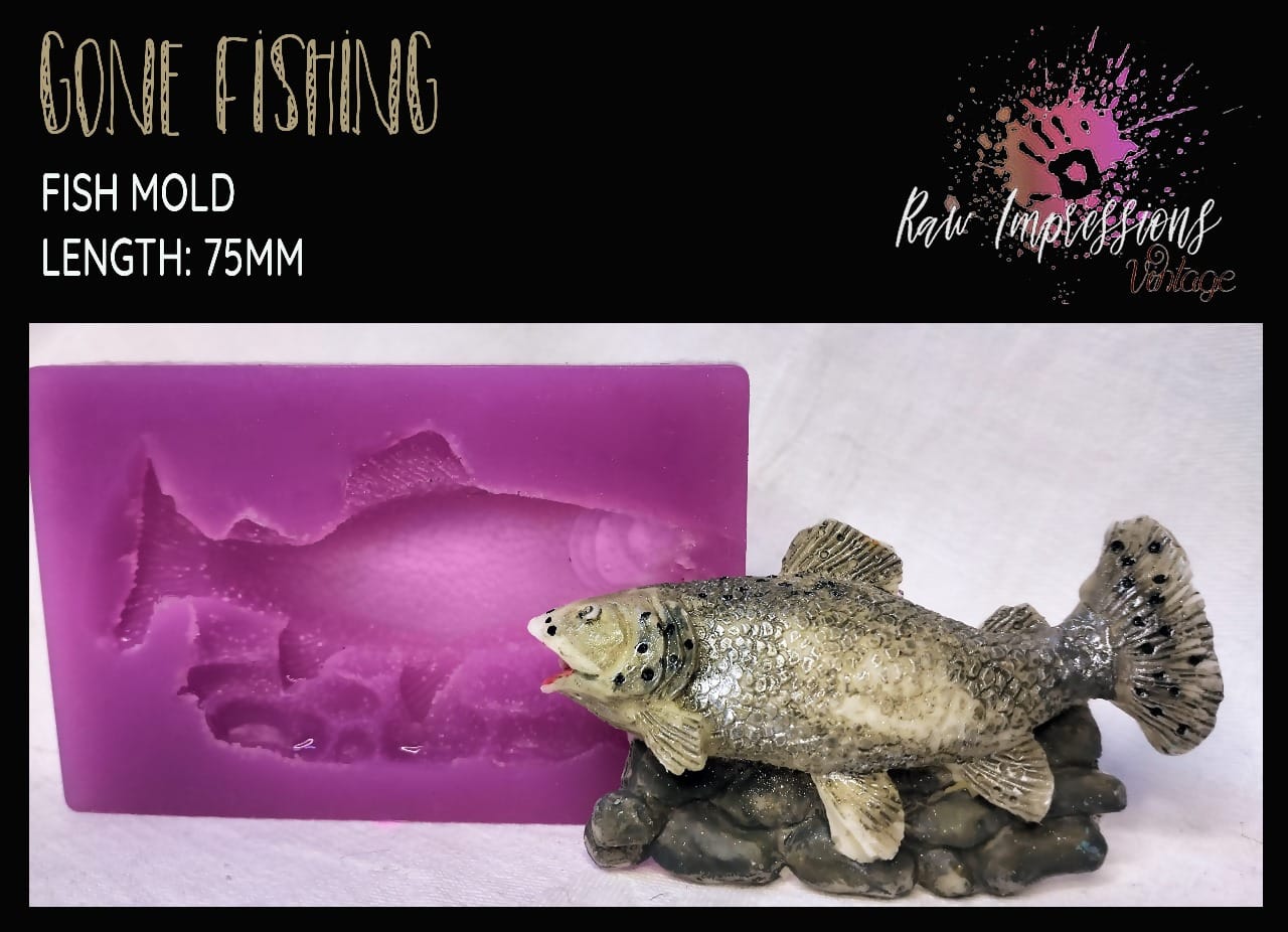 Gone fishing fish mold