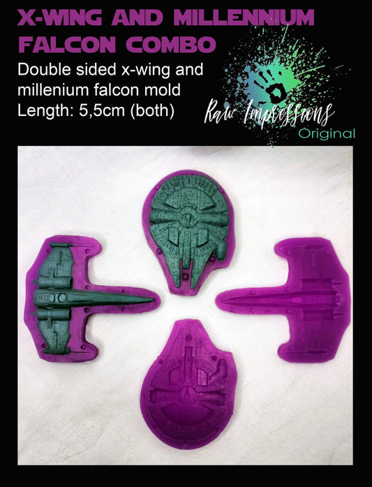X-Wing and Millennium Falcon Star Wars Mold Combo