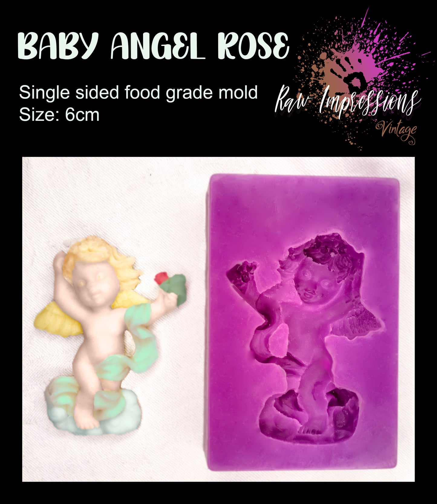 Baby angel rose single sided mold