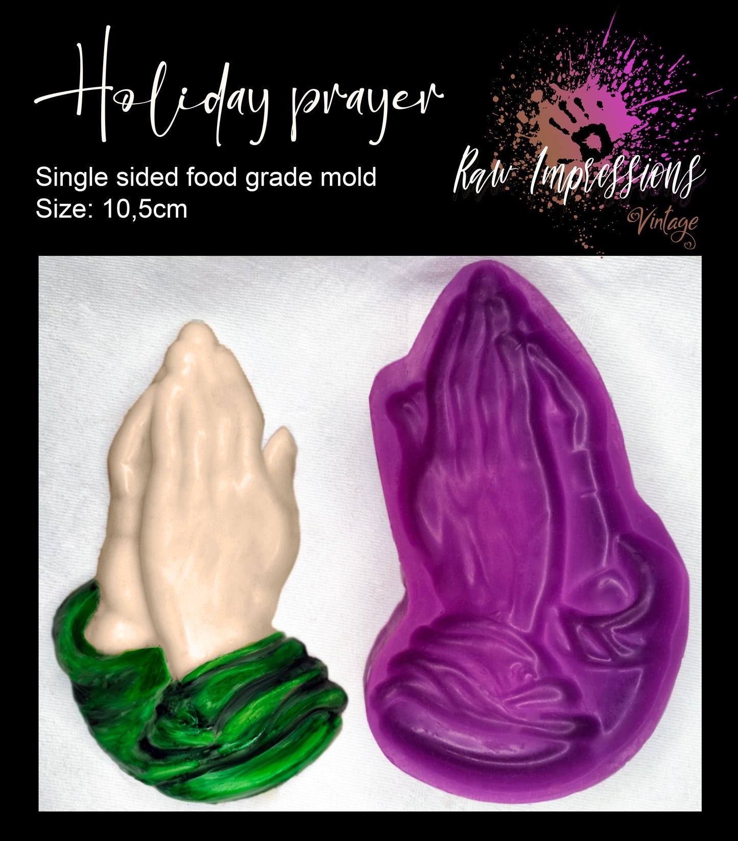 Holiday prayer, hands in prayer mold