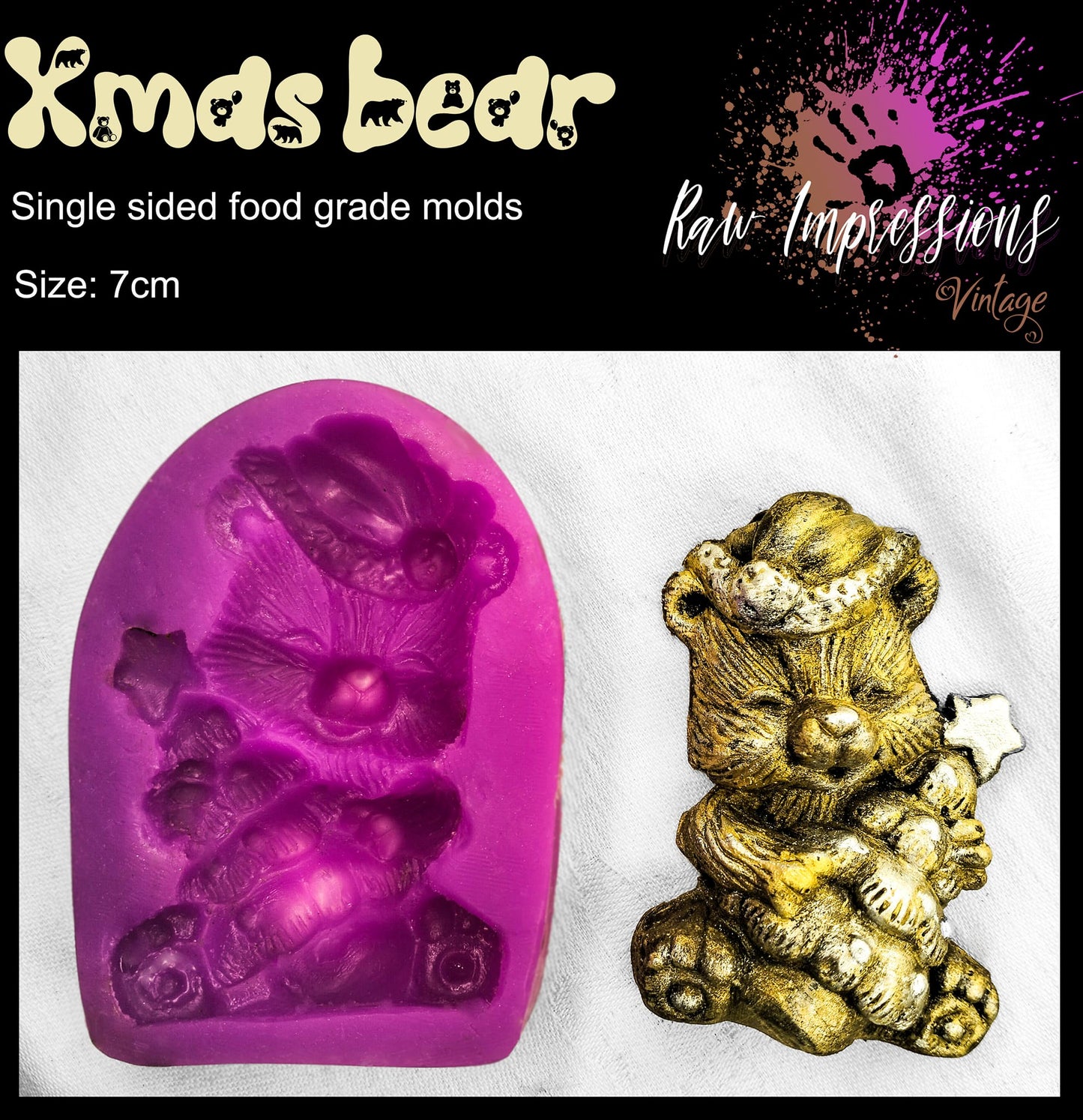Xmas bear food grade mold